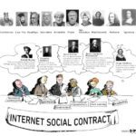 This image puts drafting of new Internet social contract in the historical context from ancient time via renaissance till today.