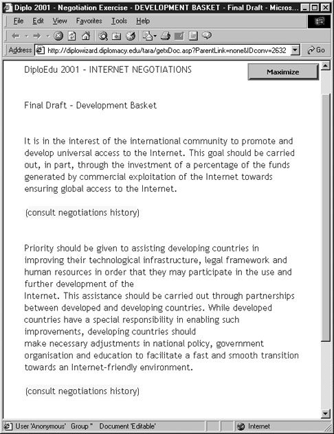 Hypertext in diplomacy