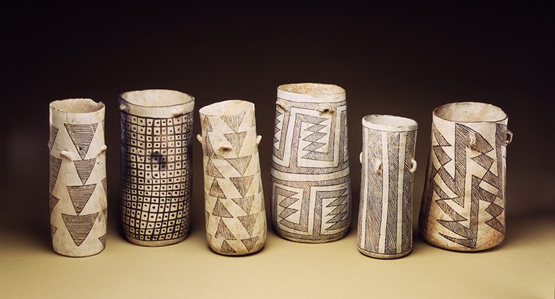 Pottery in which traces of chocolate were found, Pueblo Bonito, New Mexico.