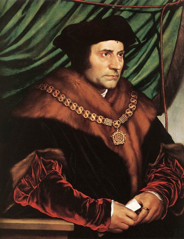 a man sitting on a bench with a hat on, thomas more, Thomas More