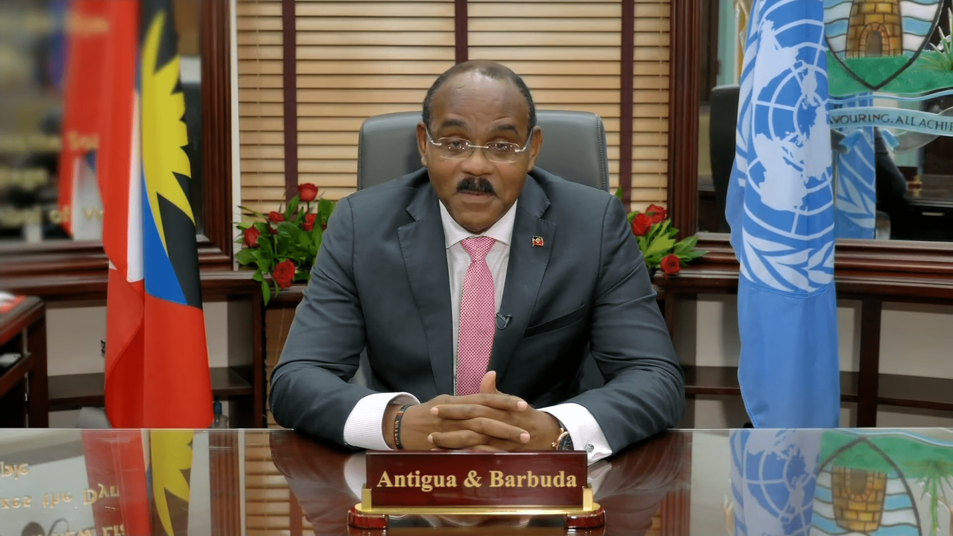 Gaston A. Browne, Prime Minister of Antigua and Barbuda, addresses the general debate of the 76th UNGA.