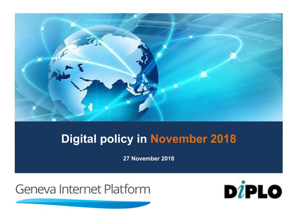 Internet governance in November 2018