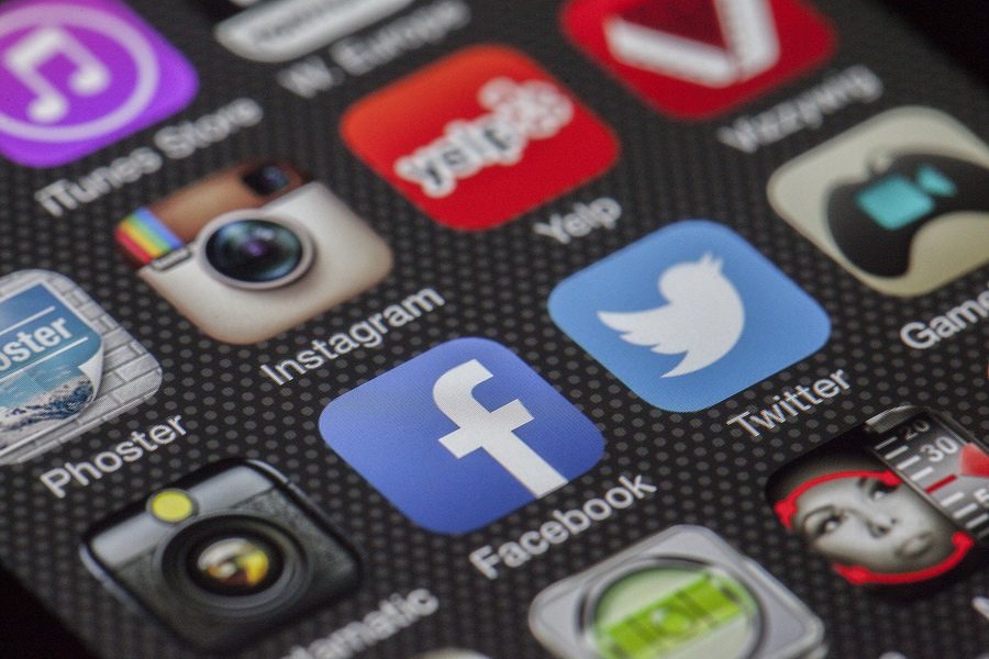 social media apps on smartphone screen