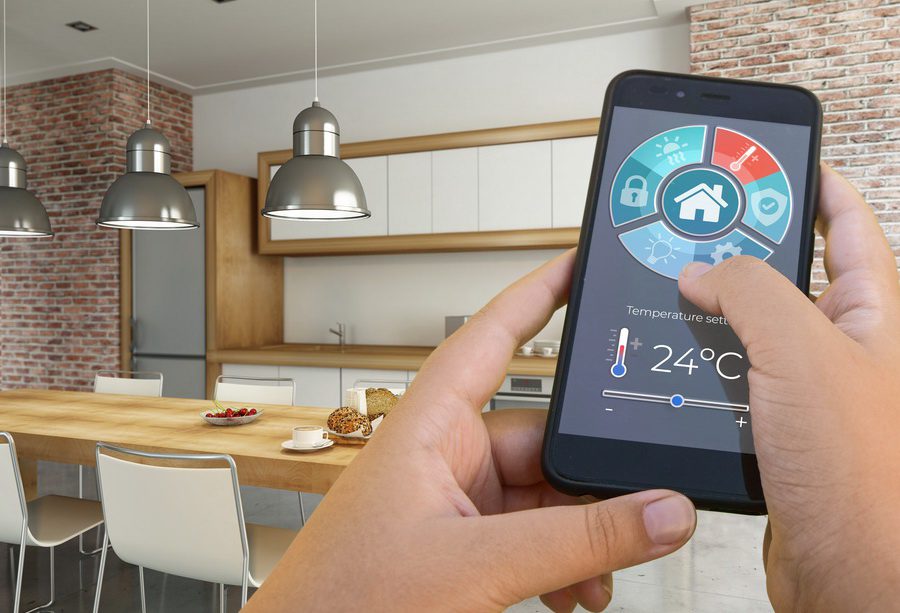 Home automation modern interior kitchen