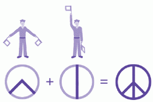 Semaphore position for N and D meaning Nuclear Disarmament.